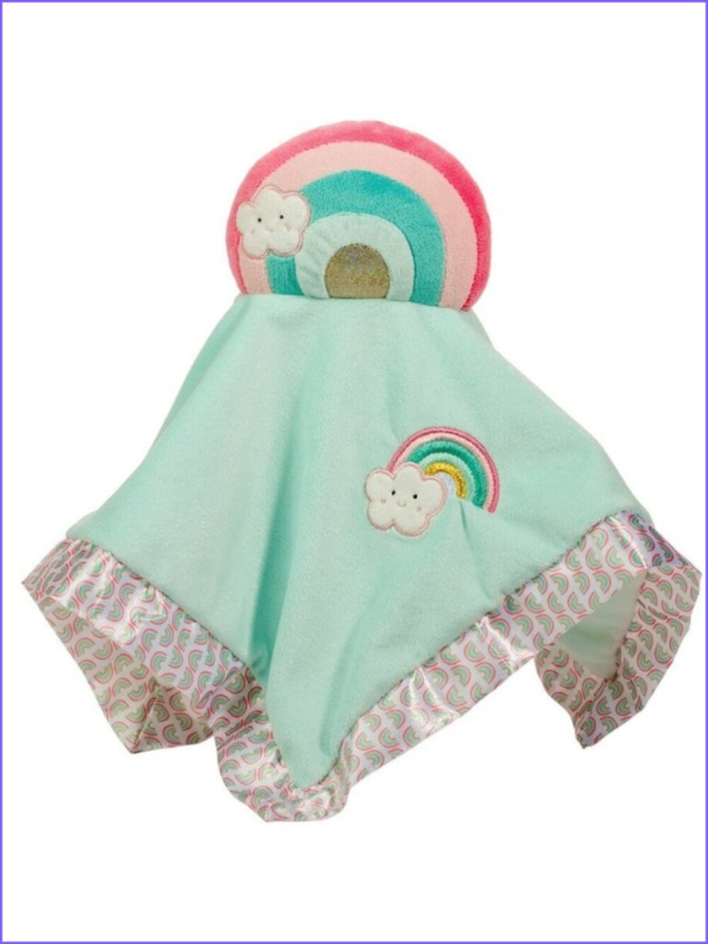 Douglas Baby Lil Snuggler Green Rainbow  Security Blanket Lovey New w/ Tag